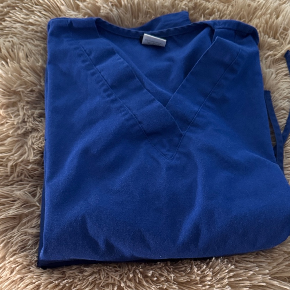 Blue V-Neck Scrub Top and Matching pants